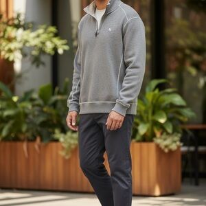 Tommy Bahama Reversible Charcoal Zip-Up Men's Sweater size large